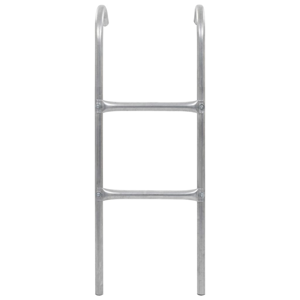 2stupínkový žebřík k trampolíně ocel stříbrný 102,6 cm