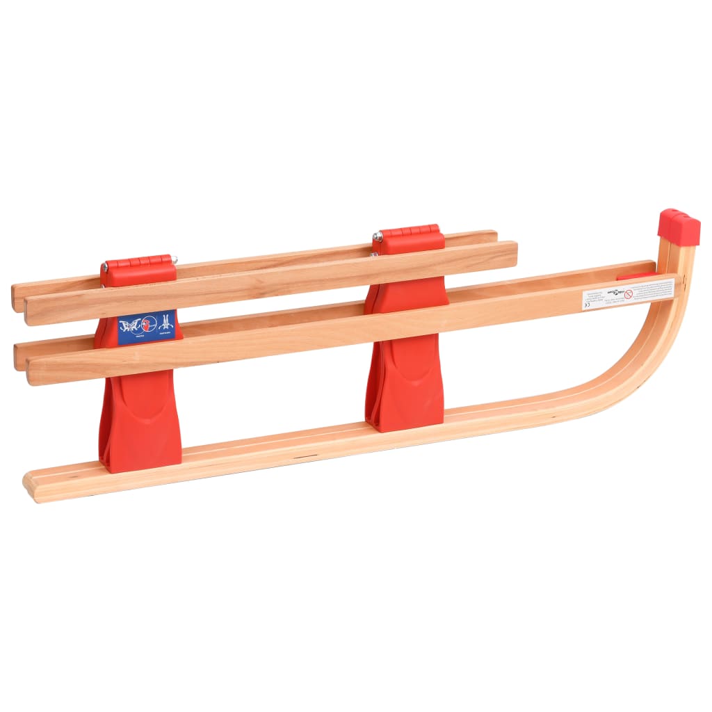 Skládací sněžné sáně s opěradlem 119 cm dřevěné