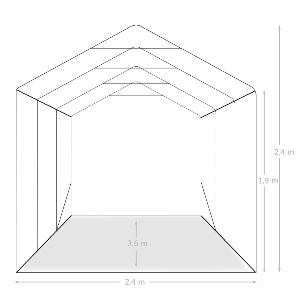 Plachtová garáž PVC 2,4 x 3,6 m zelená