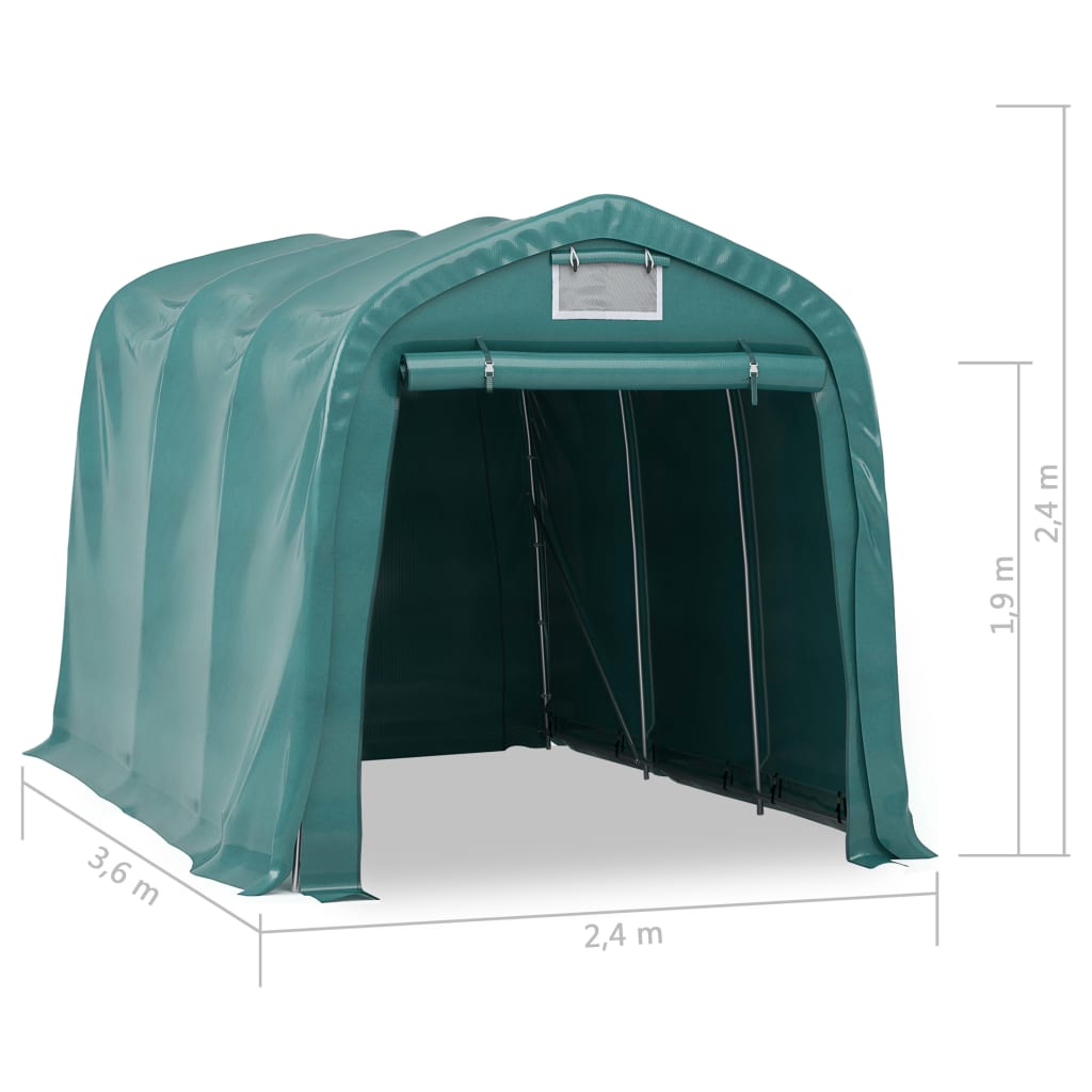 Plachtová garáž PVC 2,4 x 3,6 m zelená