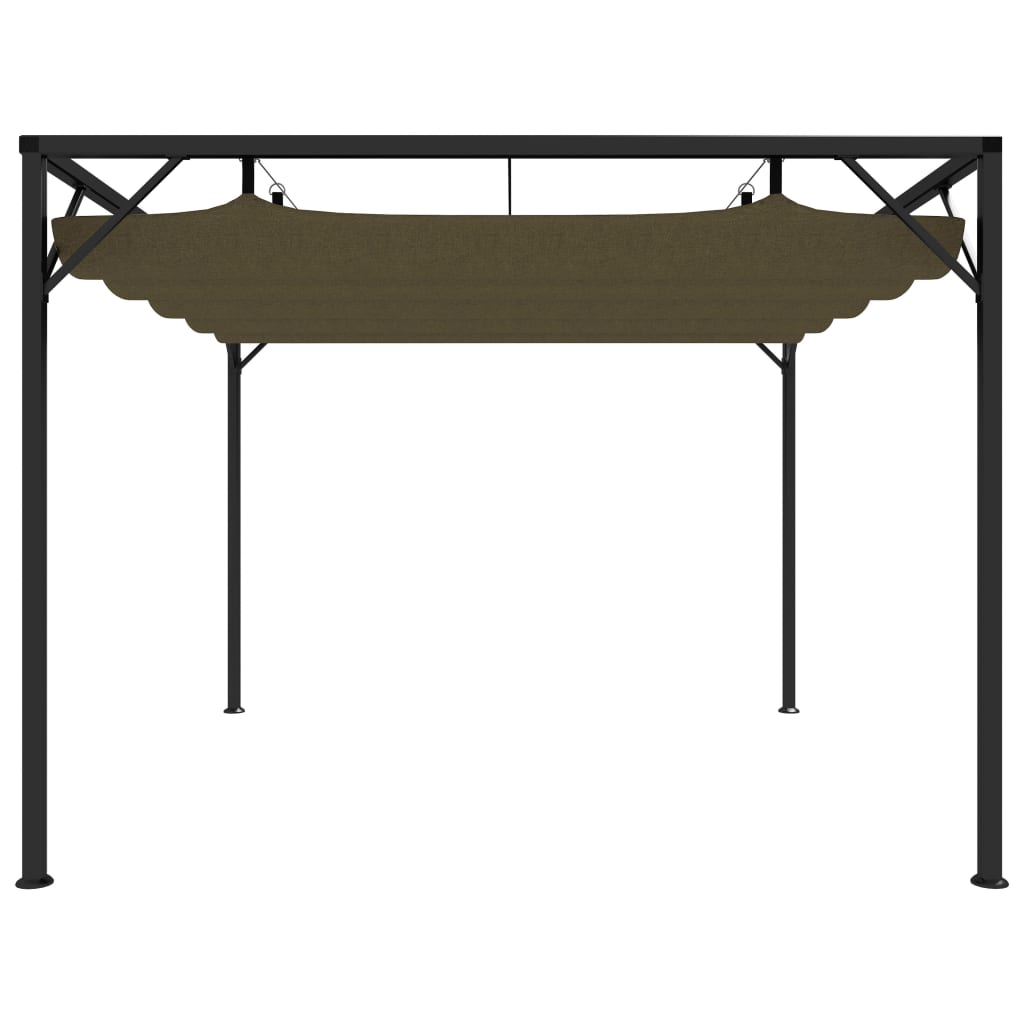 Zahradní altán se zatahovací střechou 3 x 3 m taupe 180 g/m²