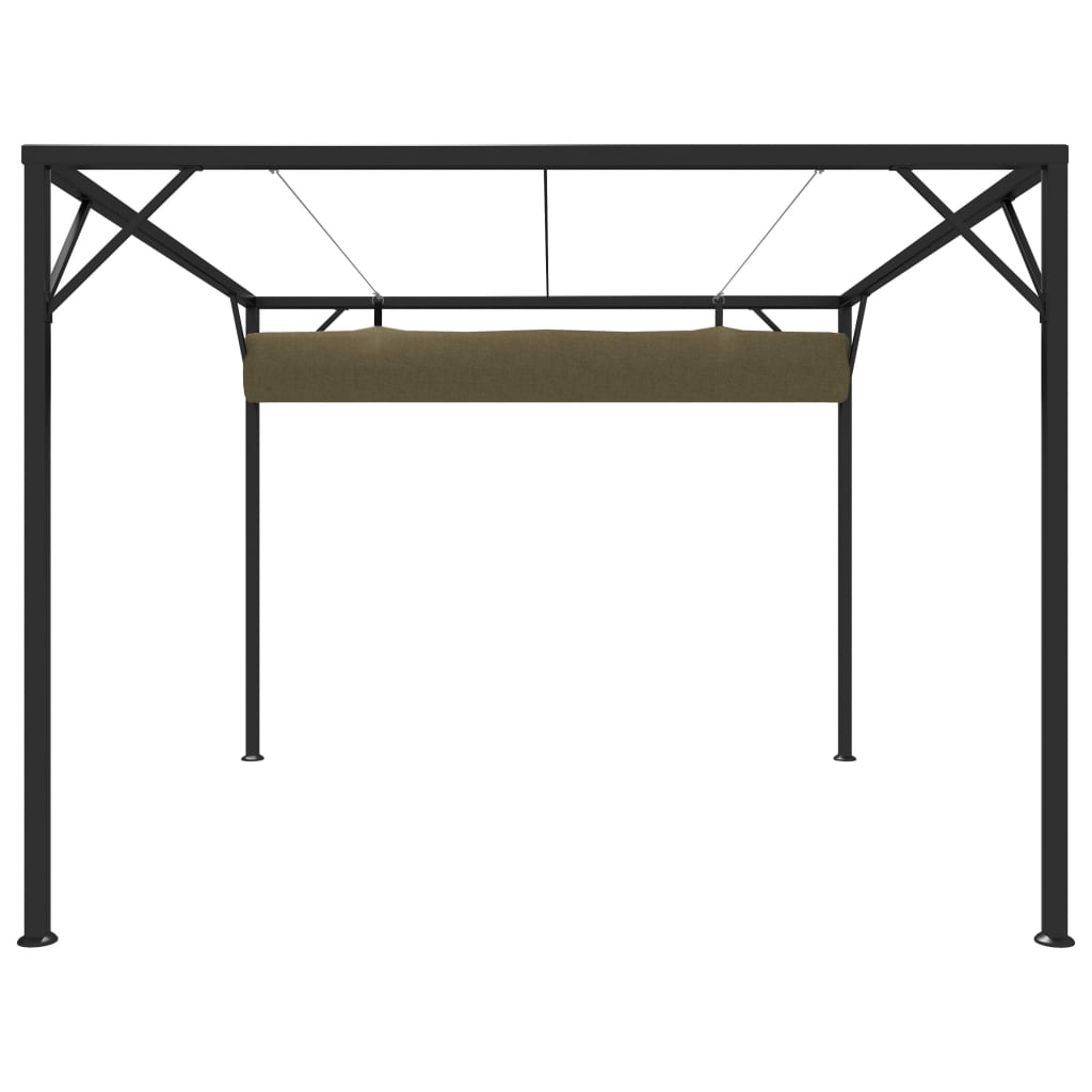Zahradní altán se zatahovací střechou 3 x 3 m taupe 180 g/m²