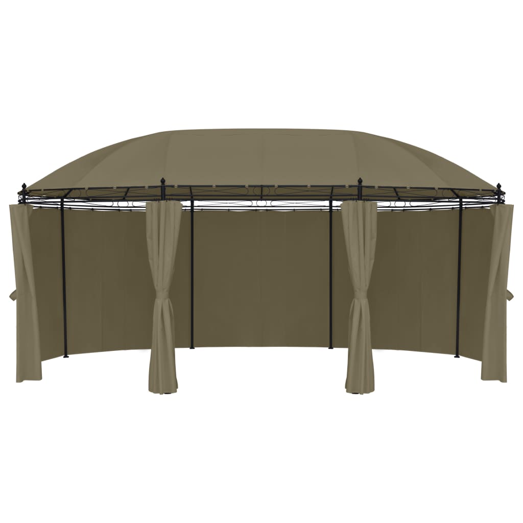 Altán se závěsy 520 x 349 x 255 m taupe 180 g/m²