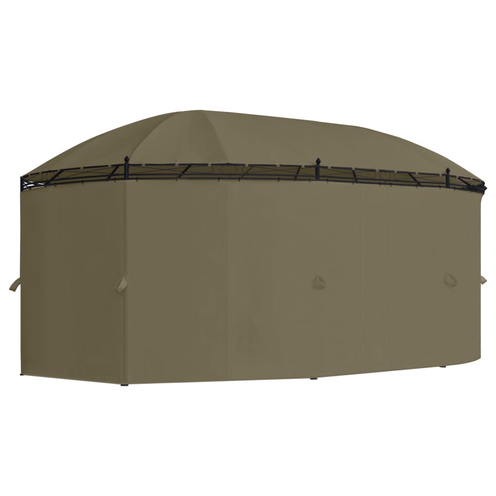 Altán se závěsy 520 x 349 x 255 m taupe 180 g/m²