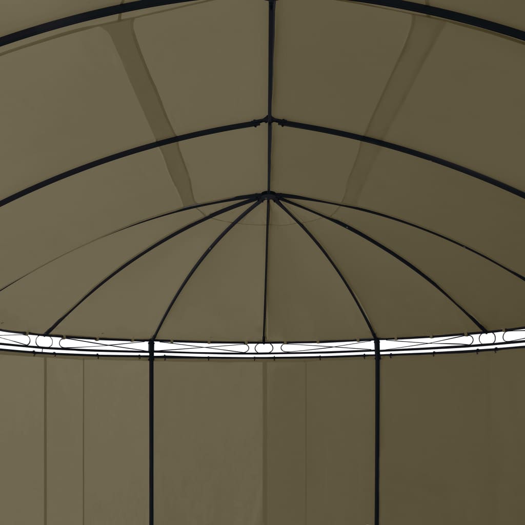 Altán se závěsy 520 x 349 x 255 m taupe 180 g/m²