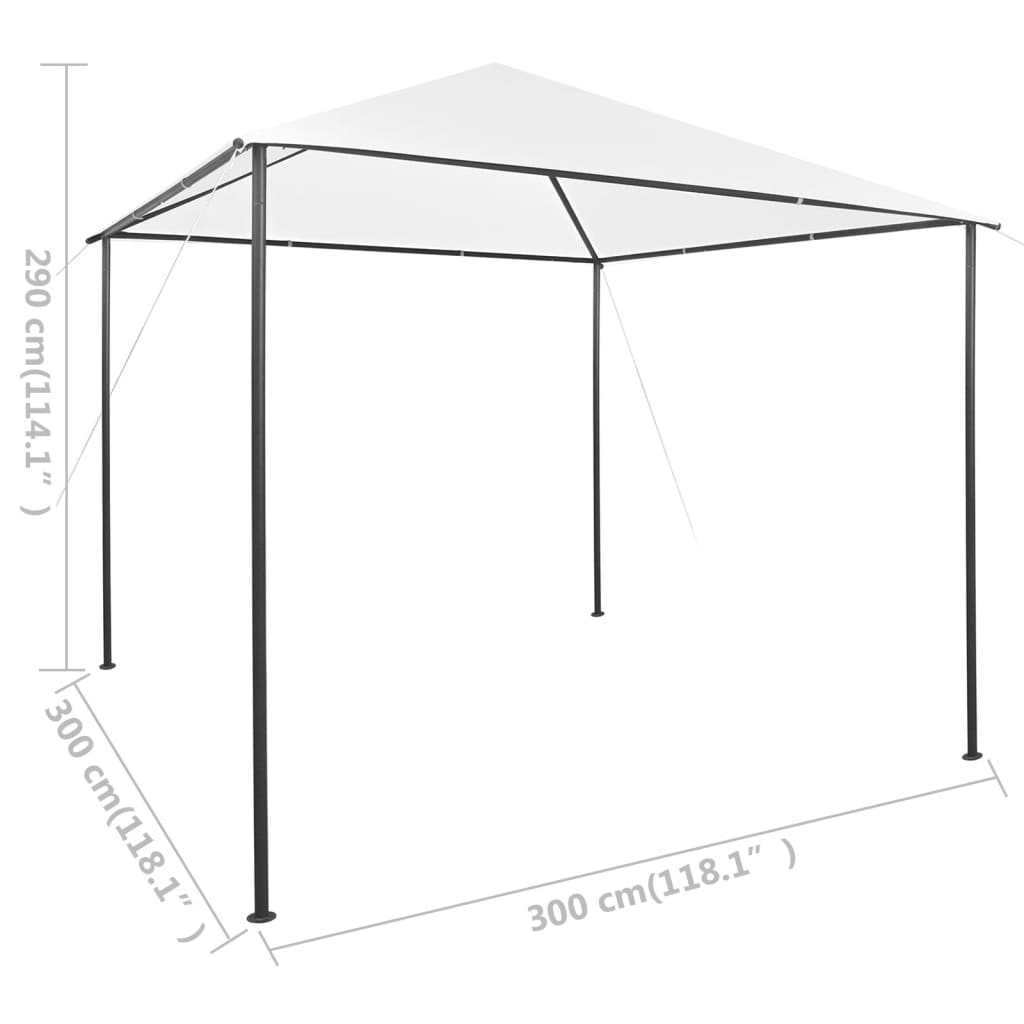 Altán 3 x 3 x 2,9 m bílý 180 g/m²