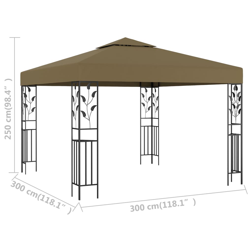 Altán 3 x 3 m taupe 180 g/m²