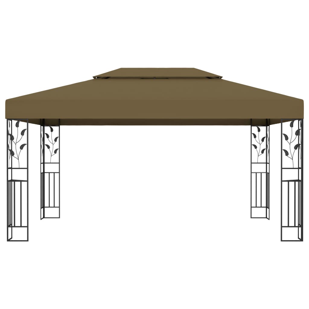 Altán s dvojitou střechou 3 x 4 m taupe 180 g/m²