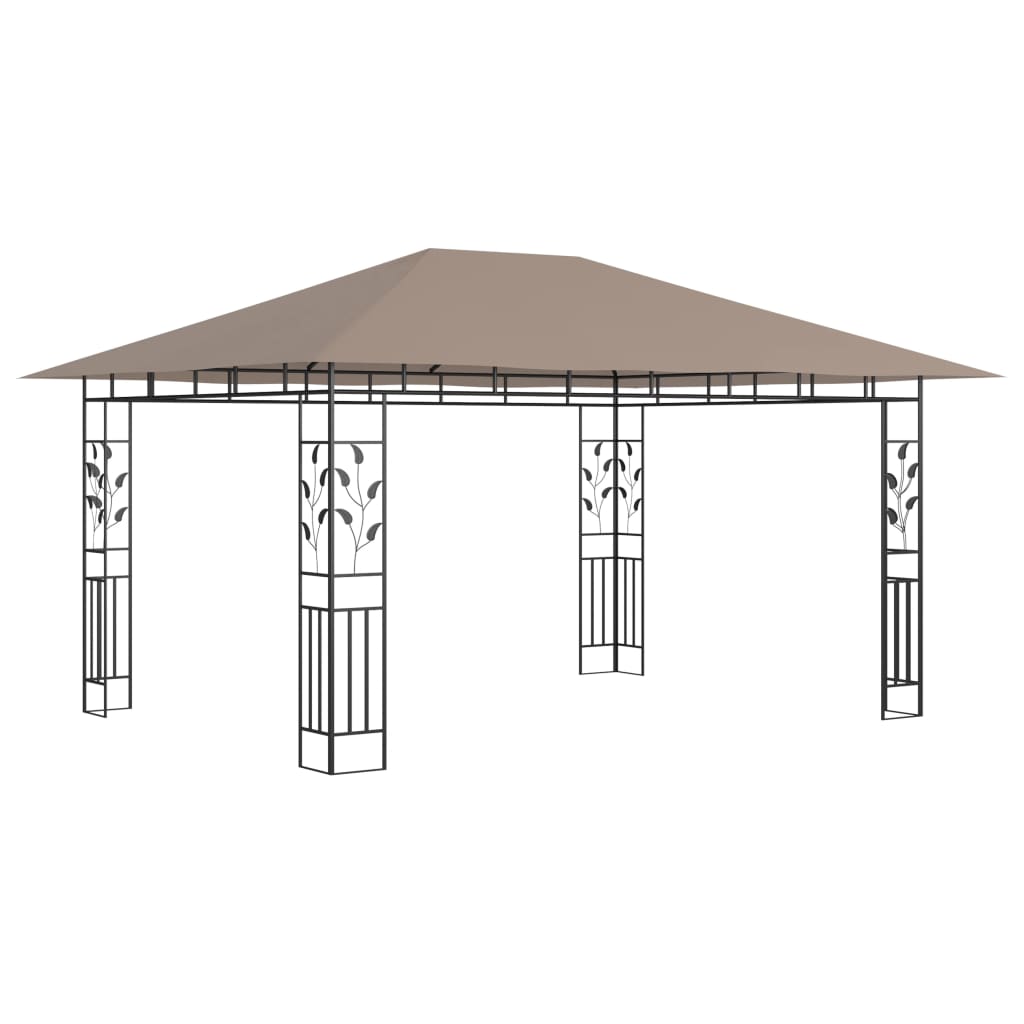 Altán s moskytiérou 4 x 3 x 2,73 m taupe 180 g/m²