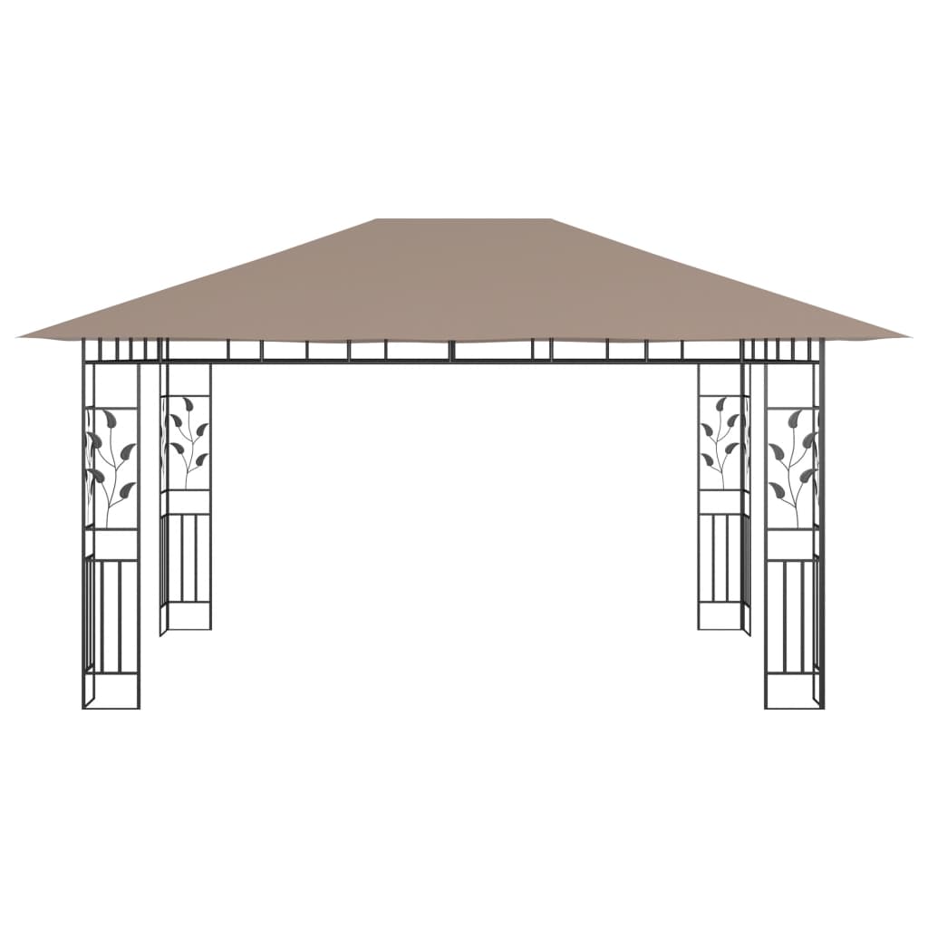 Altán s moskytiérou 4 x 3 x 2,73 m taupe 180 g/m²