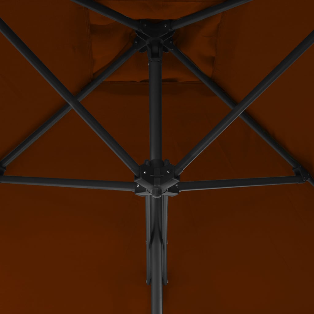 Zahradní slunečník s ocelovou tyčí terakota 300 x 230 cm