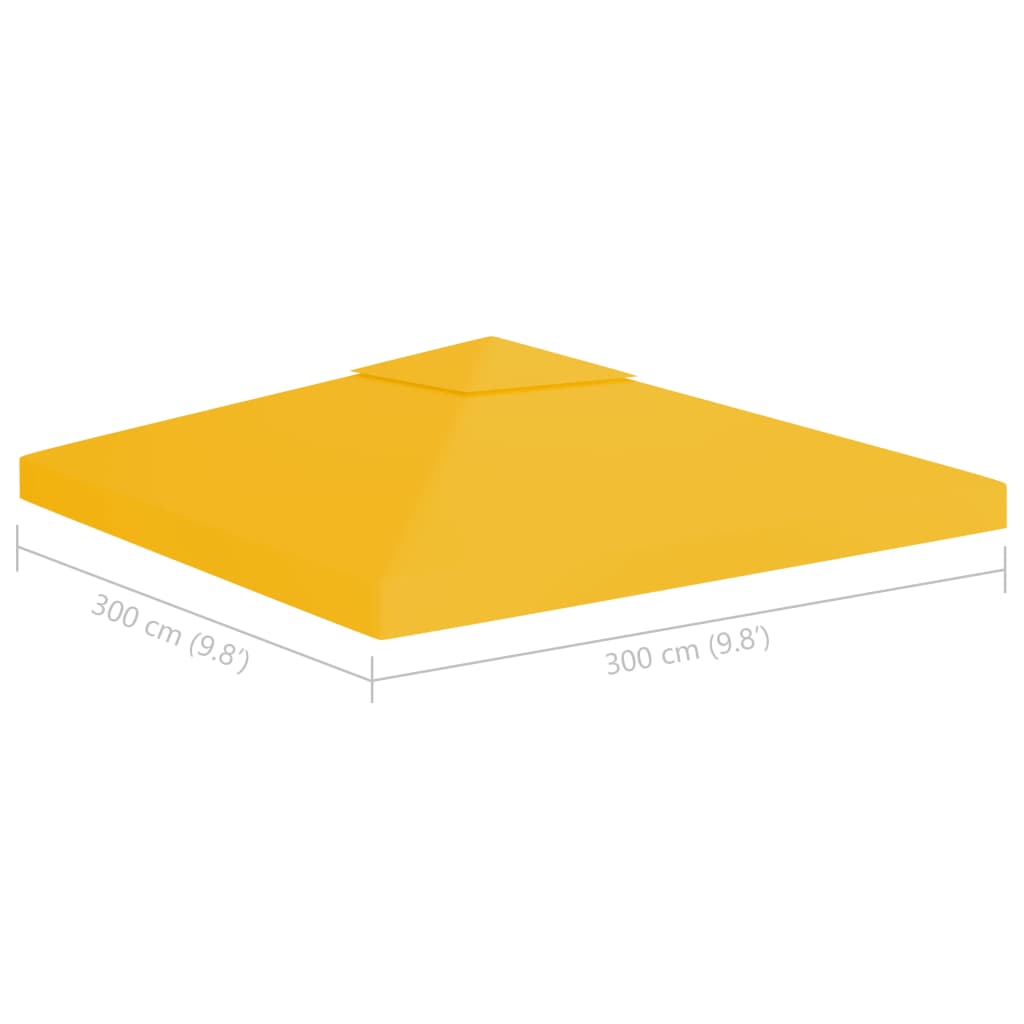 Dvojitá střecha na altán 310 g/m² 3 x 3 m žlutá