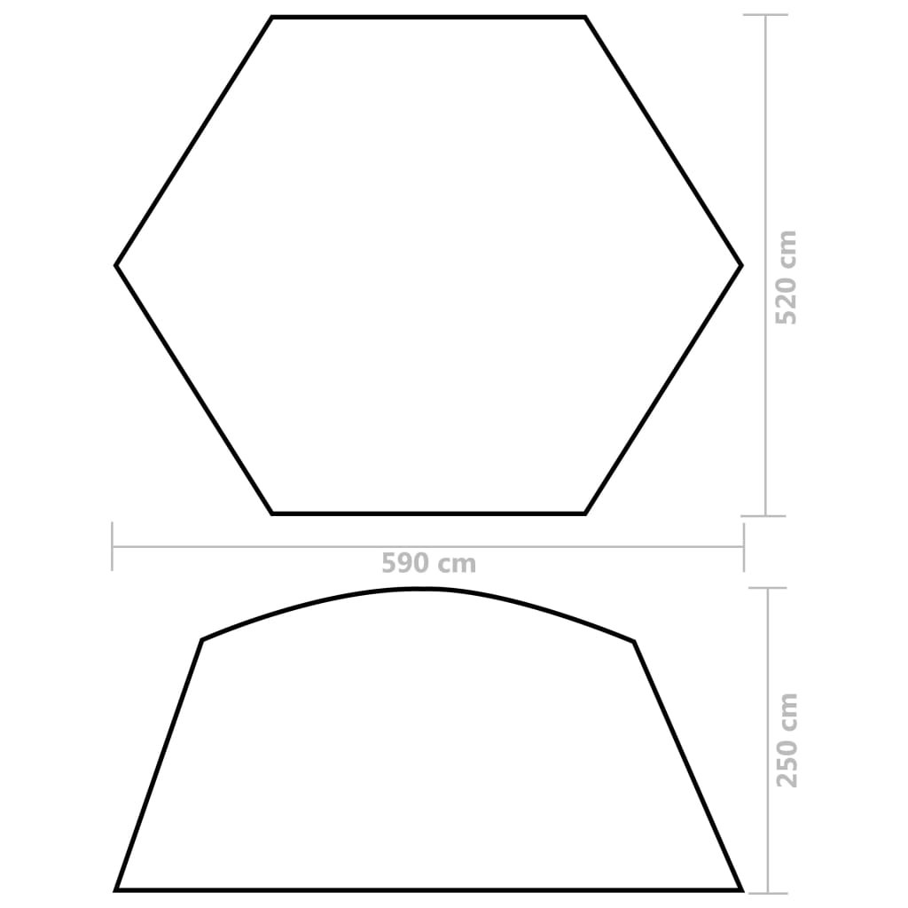 Stan na bazén textil 590 x 520 x 250 cm zelený