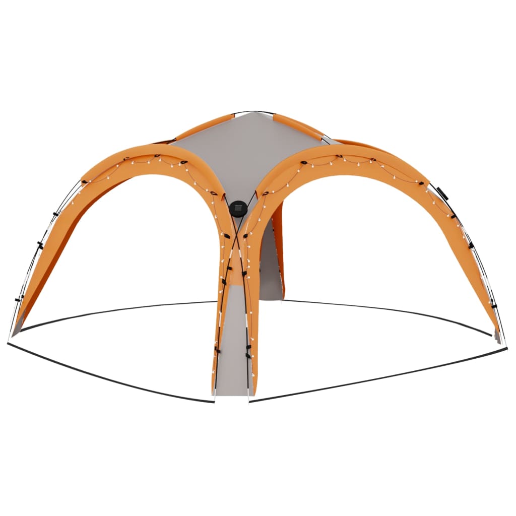 Party stan s LED 4 boční stěny 3,6x3,6x2,3 m šedý a oranžový