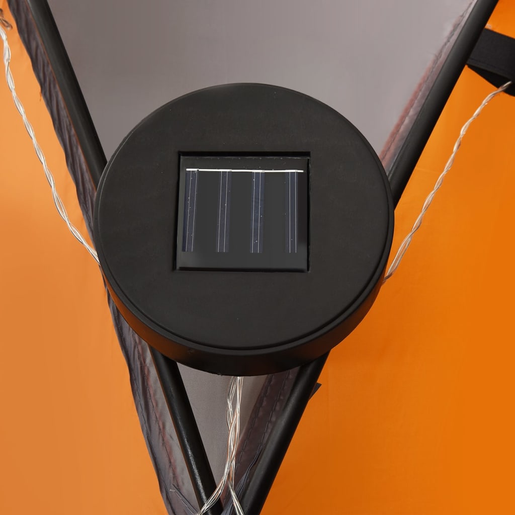 Party stan s LED 4 boční stěny 3,6x3,6x2,3 m šedý a oranžový