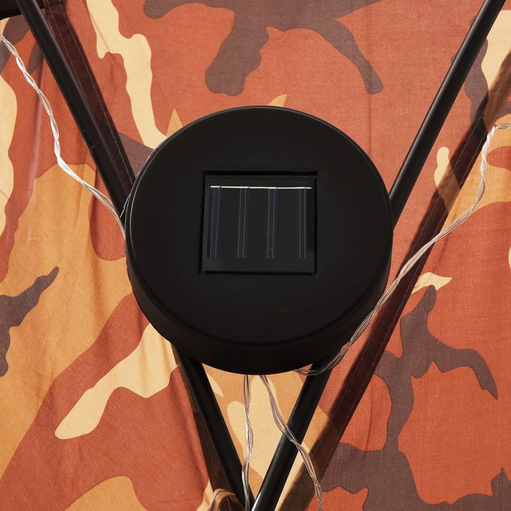 Party stan s LED světly 4 boční stěny 3,6x3,6x2,3 m maskáčový