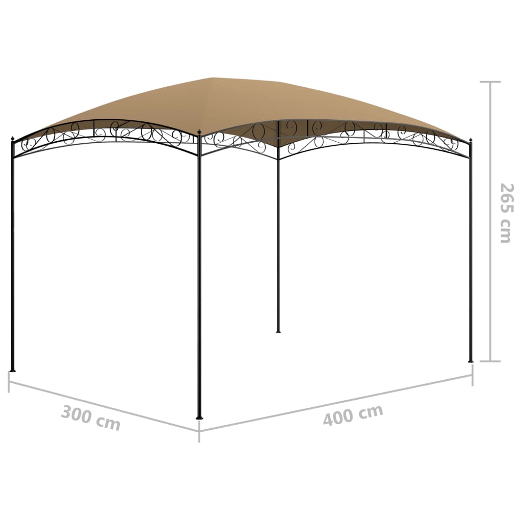 Altán 3 x 4 x 2,65 m taupe 180 g/m²