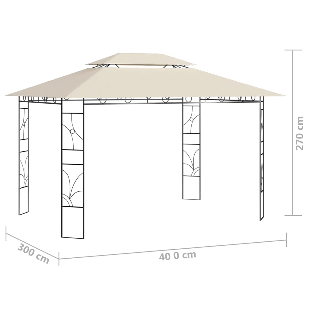 Altán 4 x 3 x 2,7 m krémový 160 g/m²