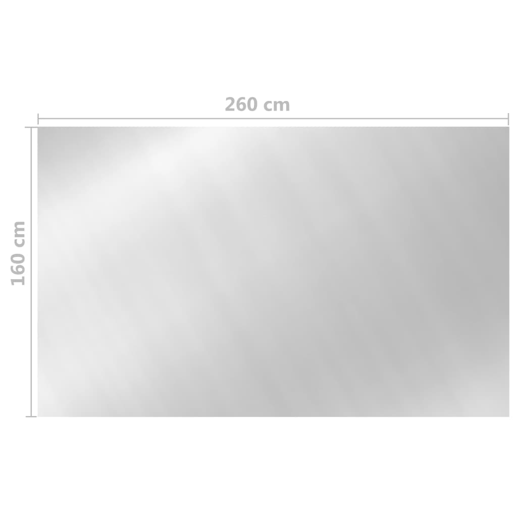 Krycí plachta na bazén stříbrná 260 x 160 cm PE
