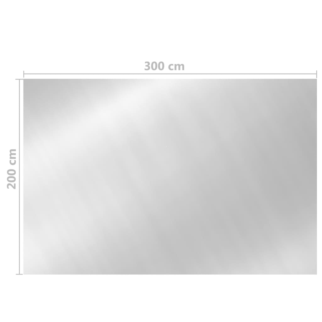 Krycí plachta na bazén stříbrná 300 x 200 cm PE