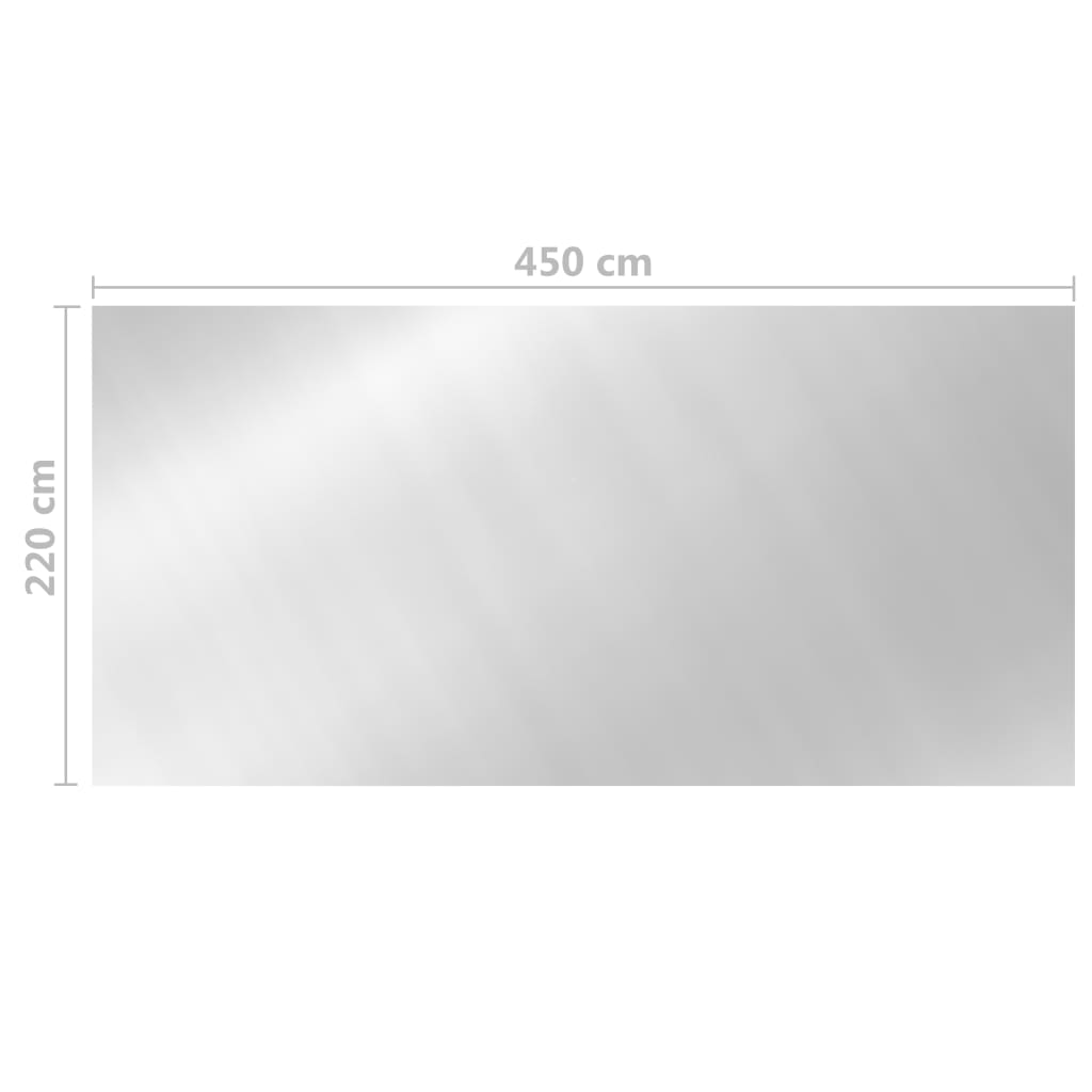 Krycí plachta na bazén stříbrná 450 x 220 cm PE