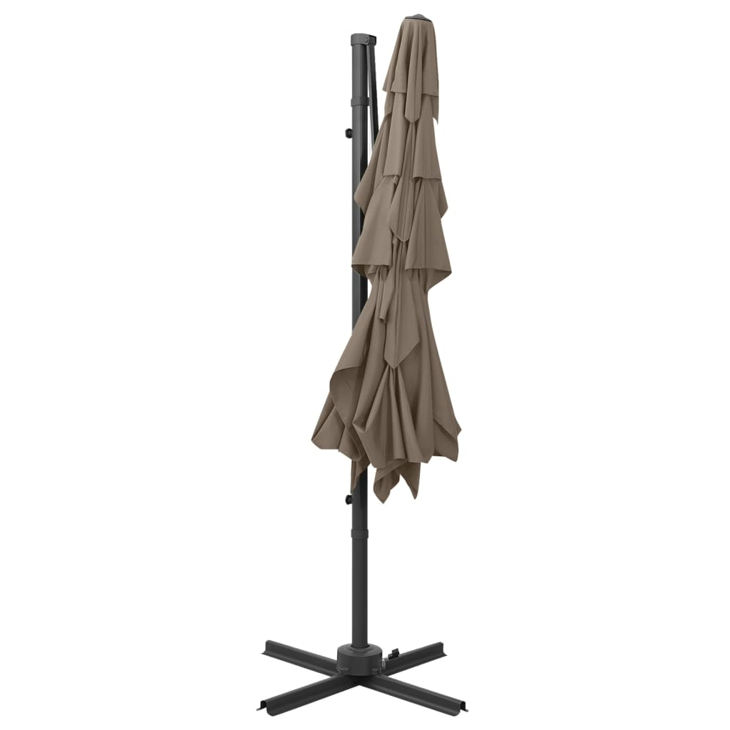 4stupňový slunečník s hliníkovou tyčí taupe 250 x 250 cm