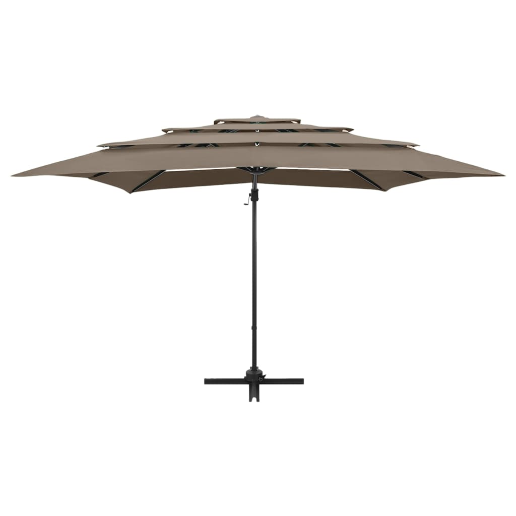 4stupňový slunečník s hliníkovou tyčí taupe 250 x 250 cm