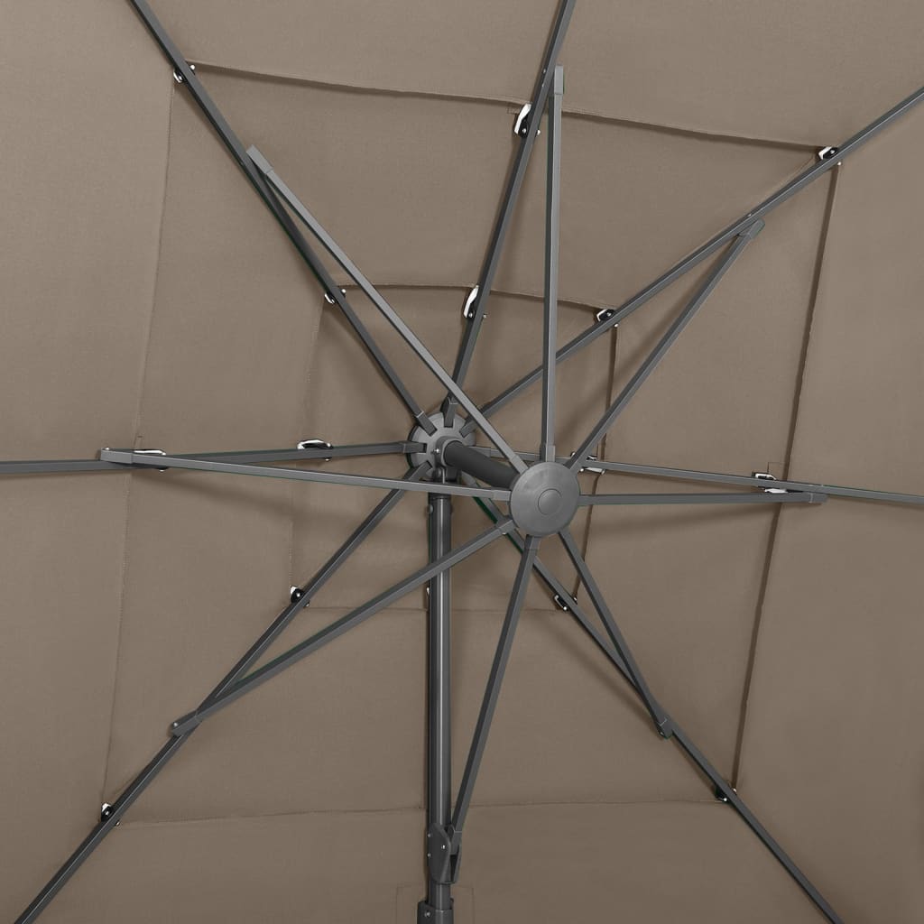 4stupňový slunečník s hliníkovou tyčí taupe 250 x 250 cm