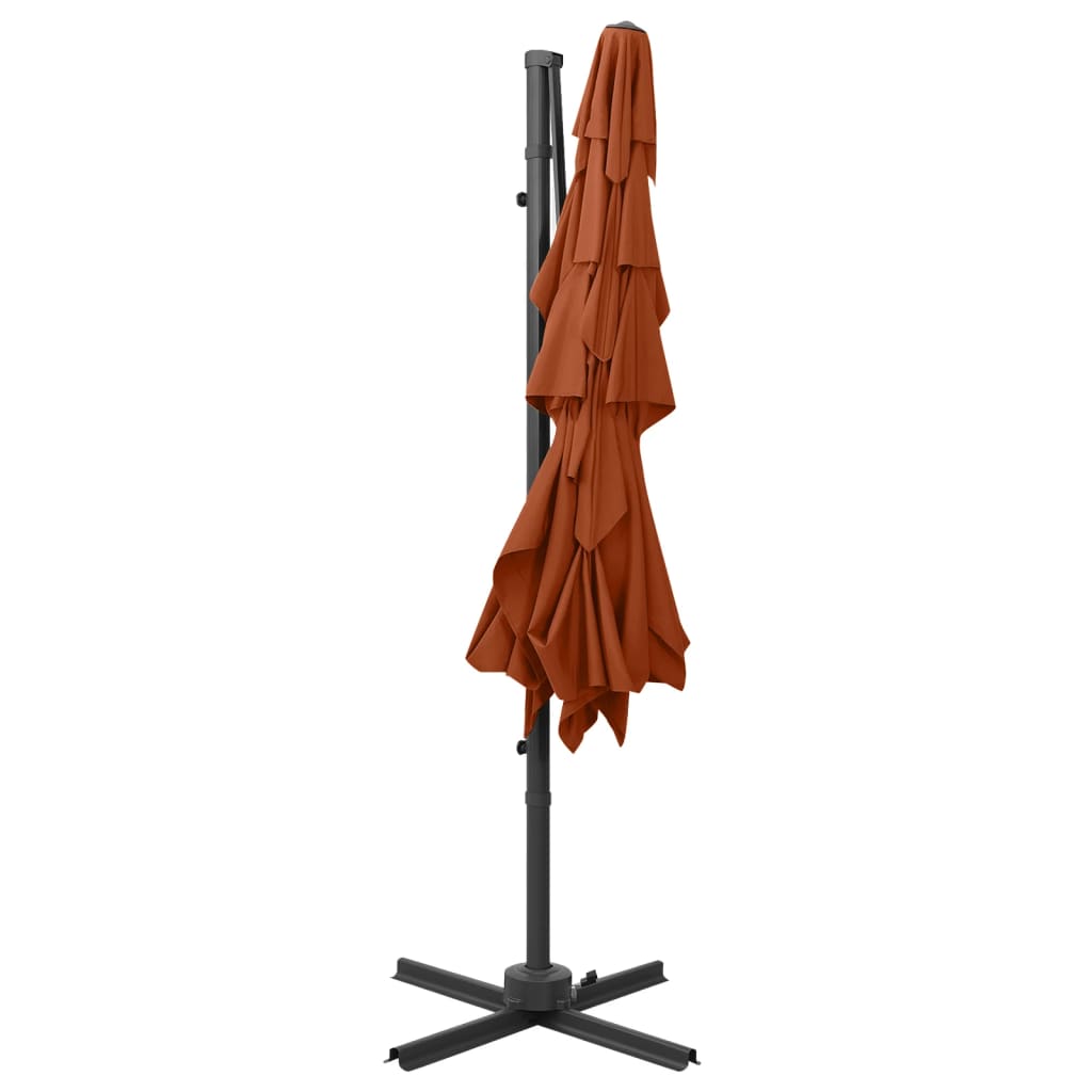 4stupňový slunečník s hliníkovou tyčí terakotový 250 x 250 cm