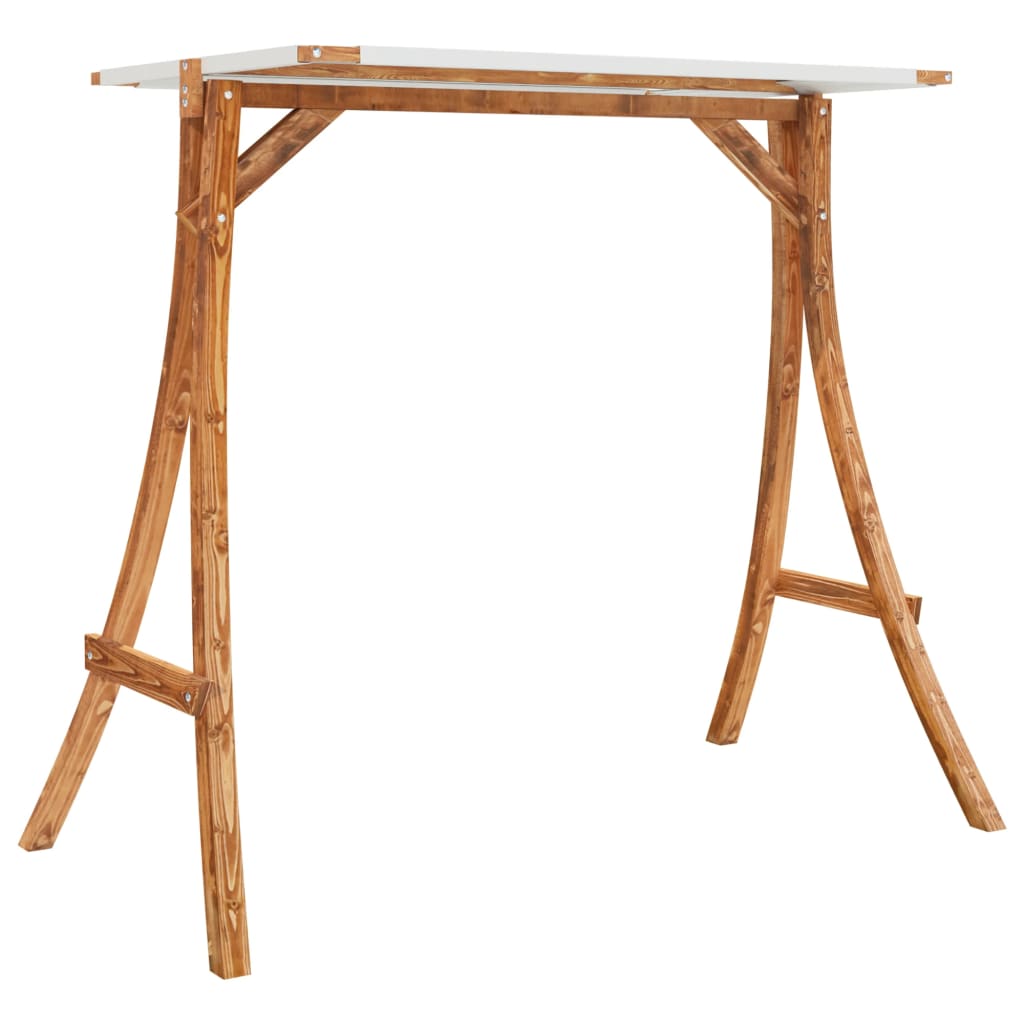 Rám pro zahradní houpačku se stříškou ohýbané dřevo úprava teak