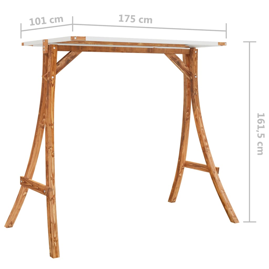 Rám pro zahradní houpačku se stříškou ohýbané dřevo úprava teak