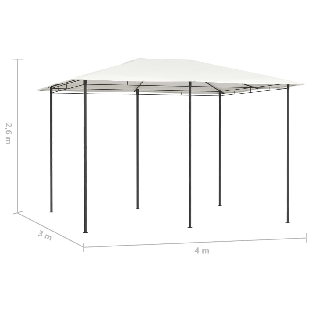 Altán 3 x 4 x 2,6 m krémový 160 g/m²