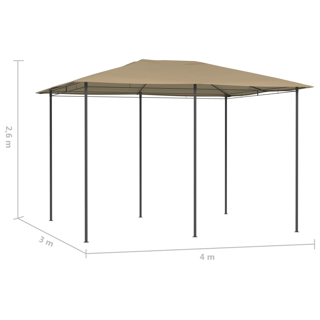 Altán 3 x 4 x 2,6 m taupe 160 g/m²
