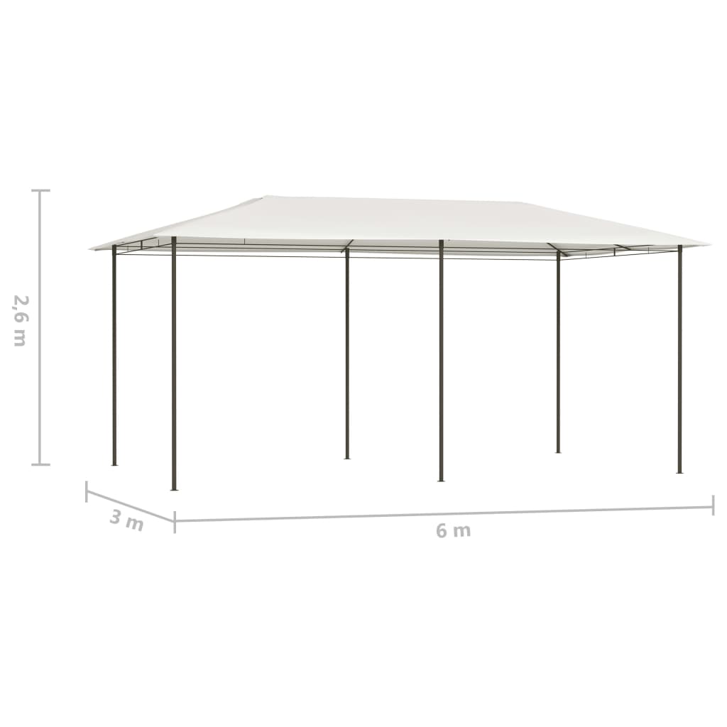 Altán 3 x 6 x 2,6 m krémový 160 g/m²