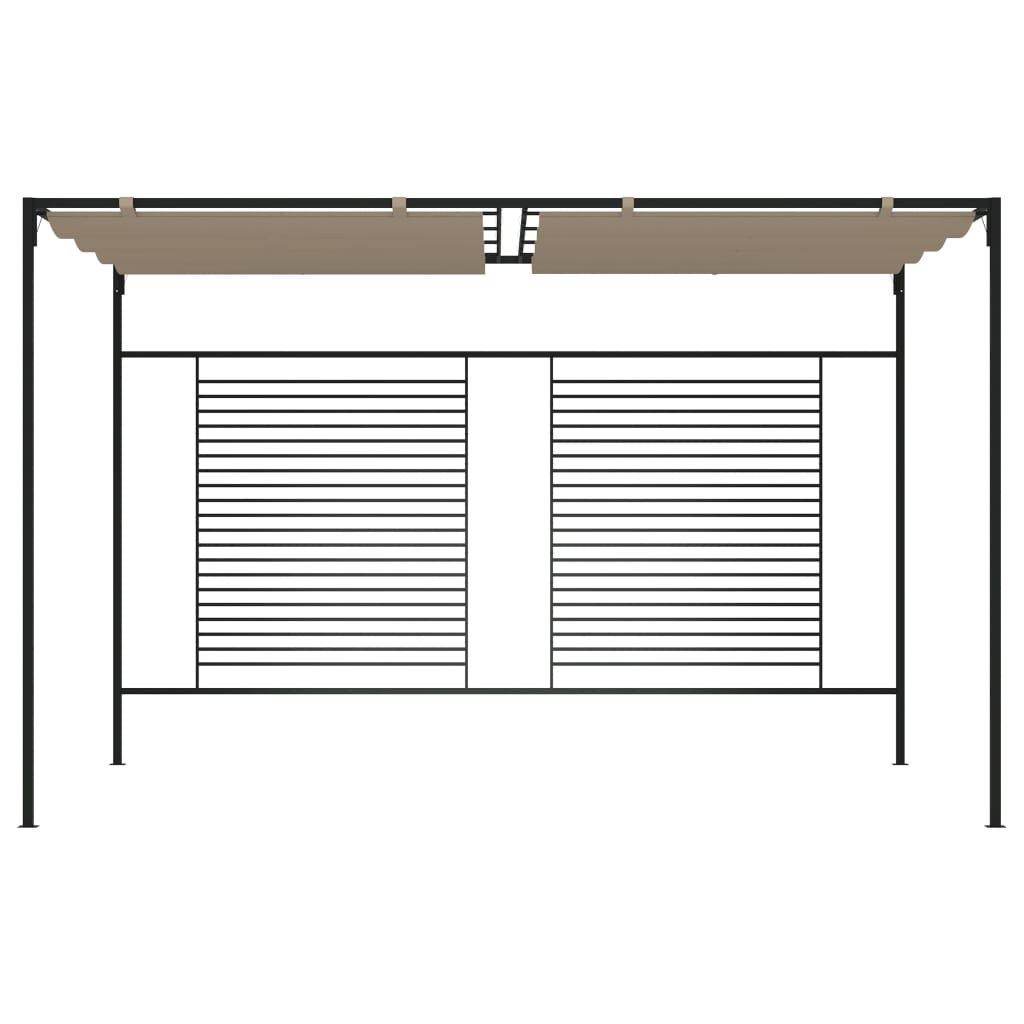 Altán se zatahovací střechou 3 x 4 x 2,3 m taupe 180 g/m²