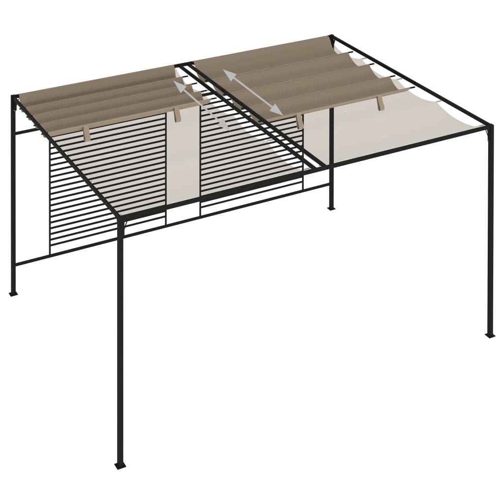 Altán se zatahovací střechou 3 x 4 x 2,3 m taupe 180 g/m²