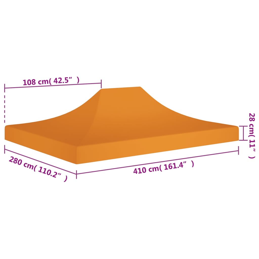 Střecha k party stanu 4 x 3 m oranžová 270 g/m²