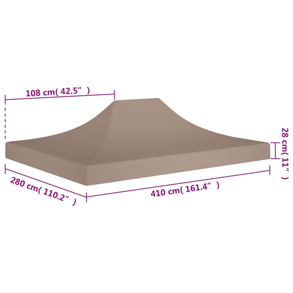 Střecha k party stanu 4 x 3 m taupe 270 g/m²