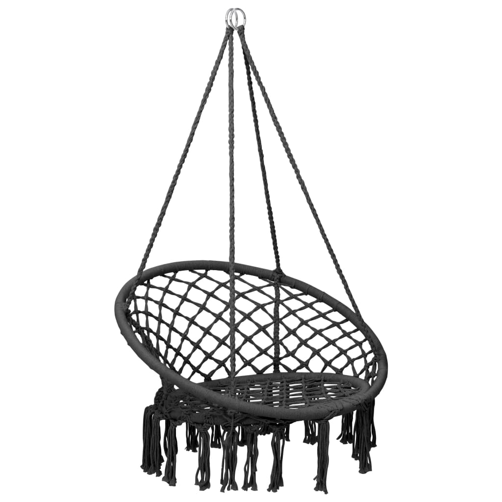 Závěsné houpací křeslo 80 cm antracitové