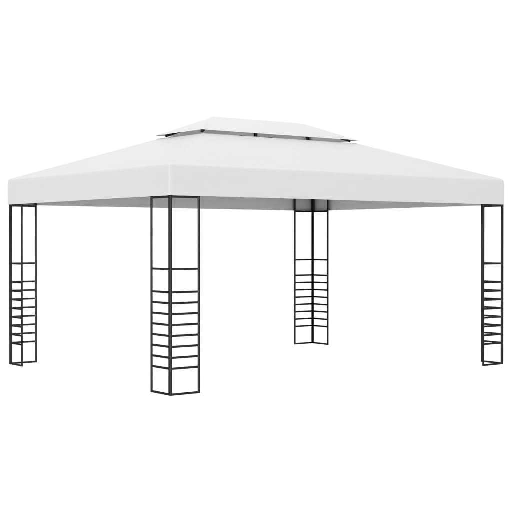 Altán se světelnými LED řetězy 4 x 3 x 2,7 m bílý
