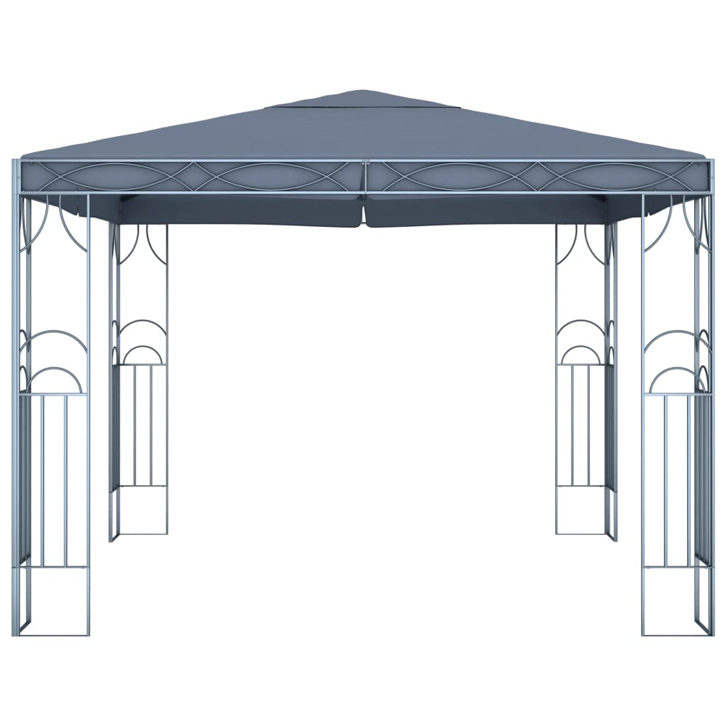 Altán se světelnými LED řetězy 300 x 300 cm antracitový