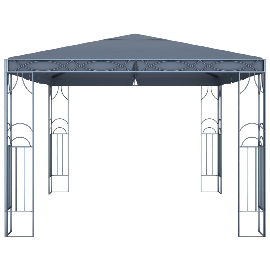 Altán se světelnými LED řetězy 400 x 300 cm antracitový