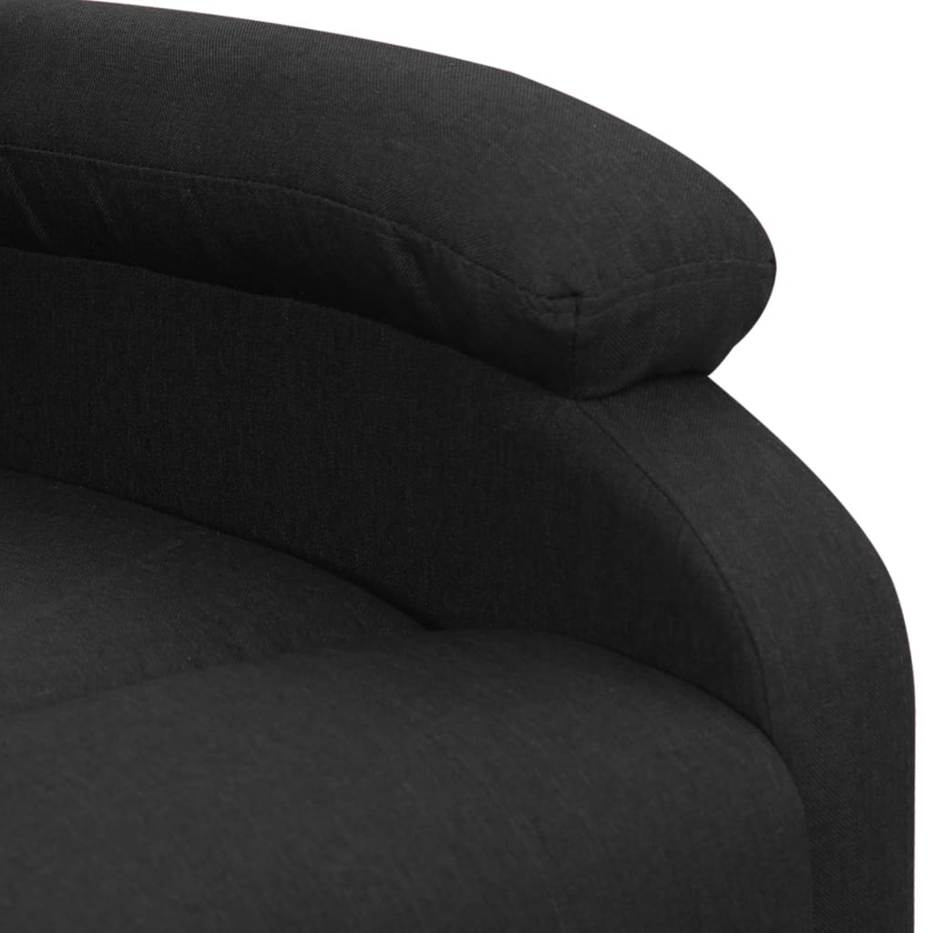 Zvedací masážní křeslo černé textil
