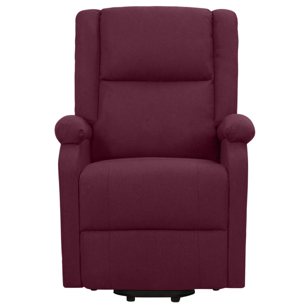 Zvedací masážní křeslo fialové textil