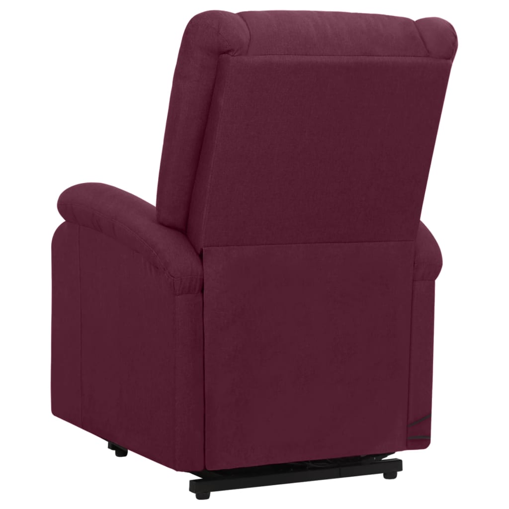 Zvedací masážní křeslo fialové textil