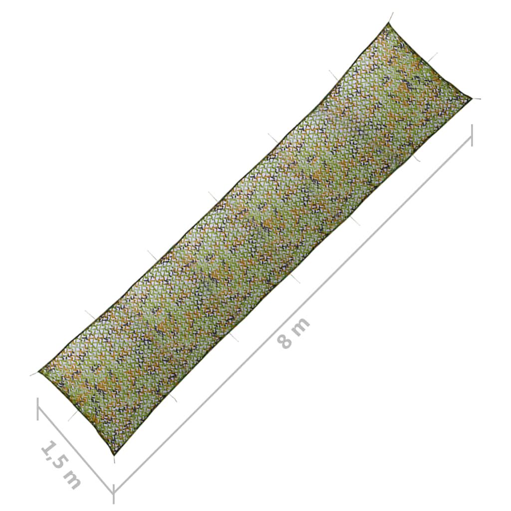 Maskovací síť s úložným pytlem 1,5 x 8 m zelená