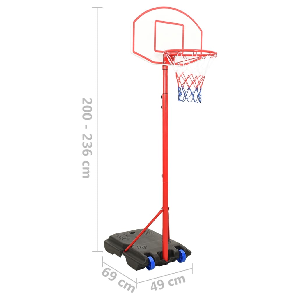 Přenosná basketbalová hrací sada nastavitelná 200–236 cm
