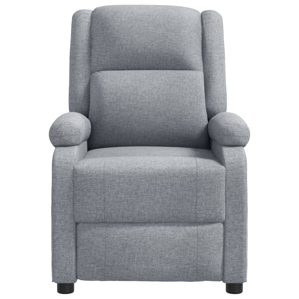 Masážní křeslo světle šedé textil