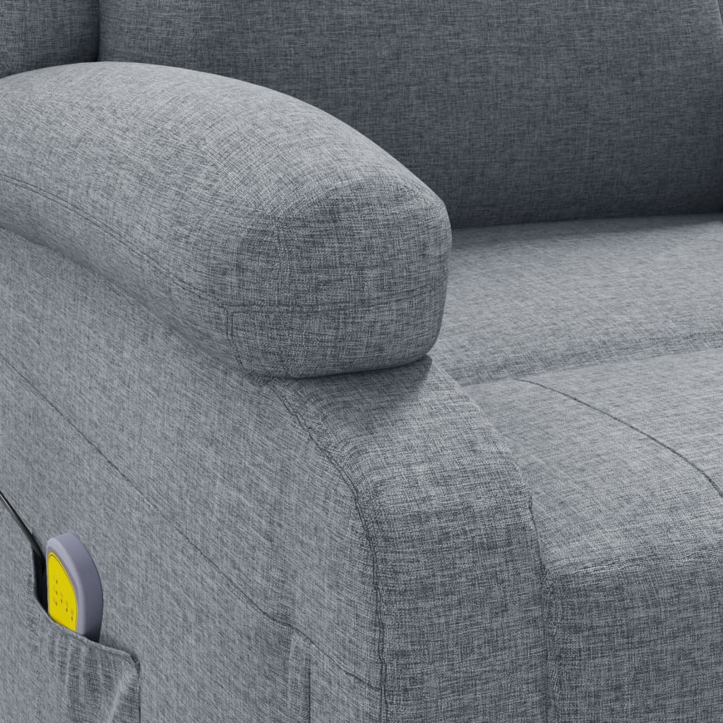 Masážní křeslo světle šedé textil