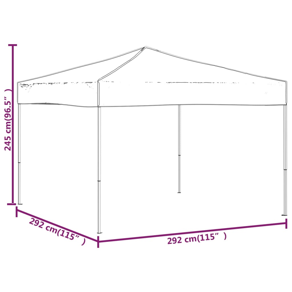 Skládací party stan taupe 3 x 3 m